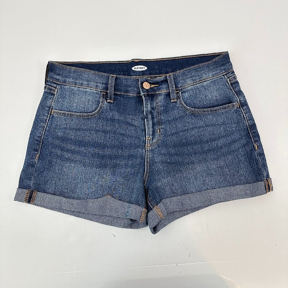 Old Navy Cuffed 3" Inseam Women's size 6 Dark Blue Denim Jean Shorts